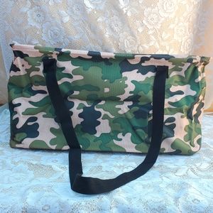 Camouflage market bag, wire rim so it stays up Reinforced Handles NEW heavy duty